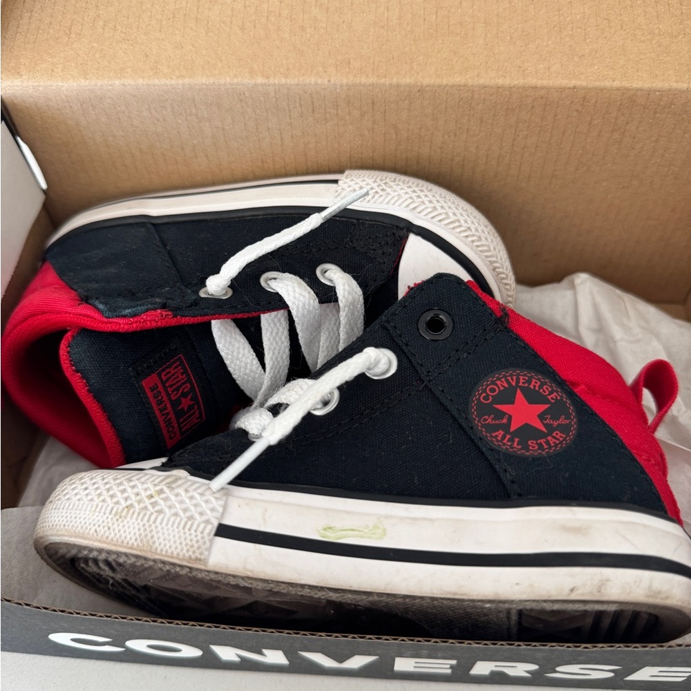 Converse Kids Black and Red Sneakers